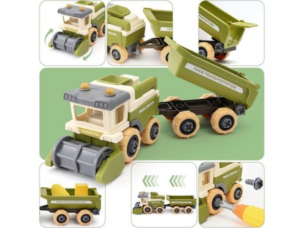 Farma Traktor Kombajn Do Skręcania Gospodarstwo Rolne Zestaw Majsterkowicza Rolnika Zwierzęta Wkrętarka