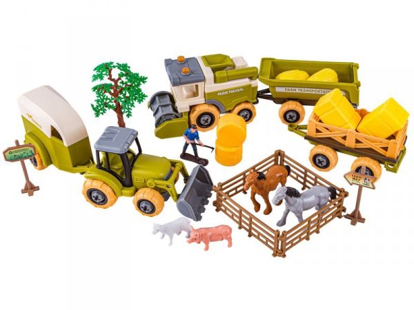 Farma Traktor Kombajn Do Skręcania Stajnia Gospodarstwo Rolne Zestaw Majsterkowicza Rolnika Zwierzęta Wkrętarka
