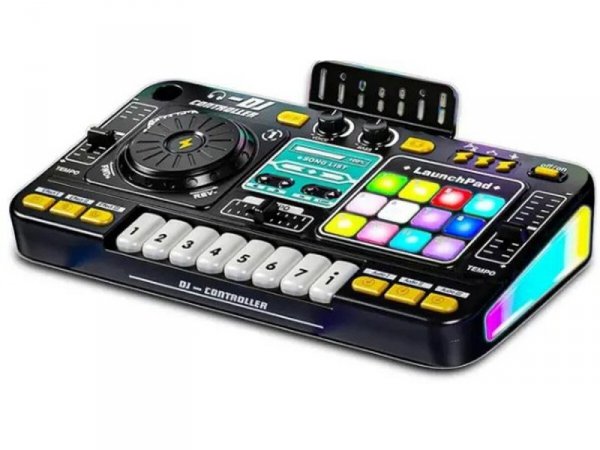 Konsola Dj dla dzieci Organki Zabawka muzyczna Elektroniczny Mikser Kontroler Mikrofon Konsoleta Światło LED