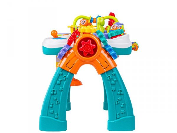 Multifunkcyjny Edukacyjny Stolik 2w1 Pianinko Ciuchcia Mikrofon Klocki Bluetooth Akumulator