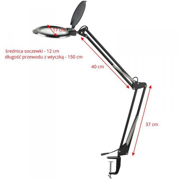 Lampa lupa led Glow Moonlight 8012/5&quot; black do blatu