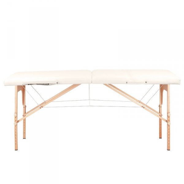 Stół składany do masażu drewniany Komfort Activ Fizjo 2 segmentowe cream
