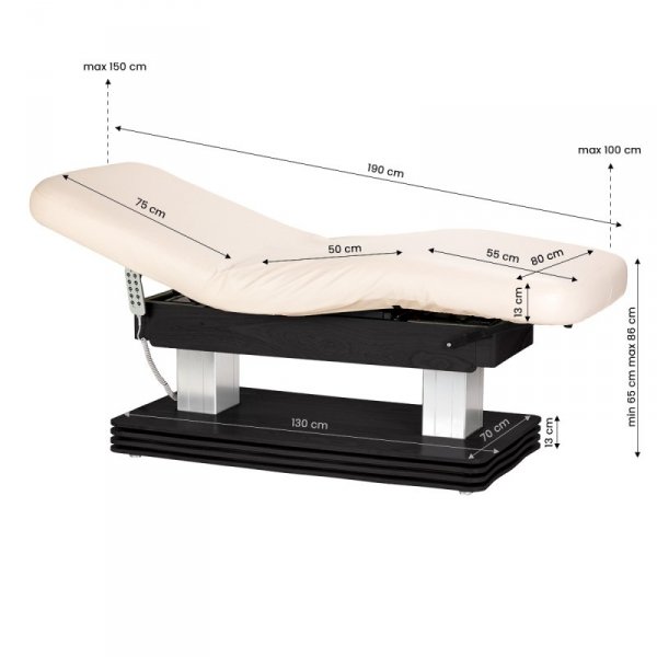 Leżanka SPA Sillon Comfort kremowa z czarną podstawą