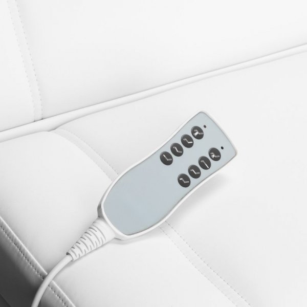 Fotel kosmetyczny elektr. Azzurro Lux 4m biały z kołyską