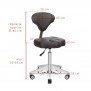 Taboret Kosmetyczny Azzurro 156-F - Bump Up - szary
