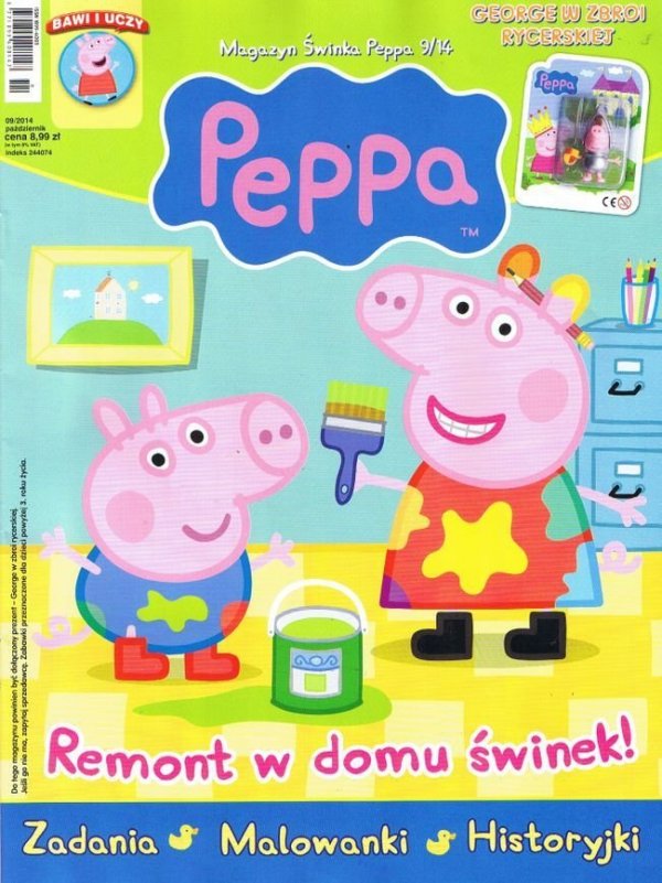 Świnka Peppa magazyn 09/2014 + figurka GEORGE W ZBROI RYCERSKIEJ