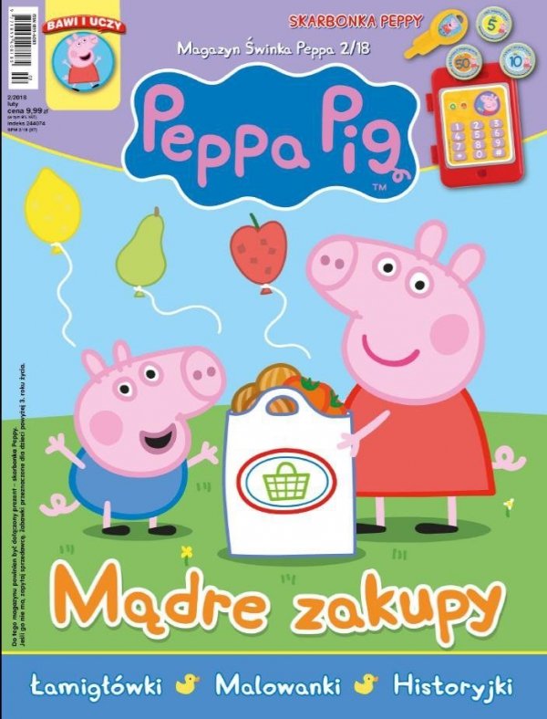 Świnka Peppa magazyn 2/2018 Mądre zakupy + skarbonka Peppy