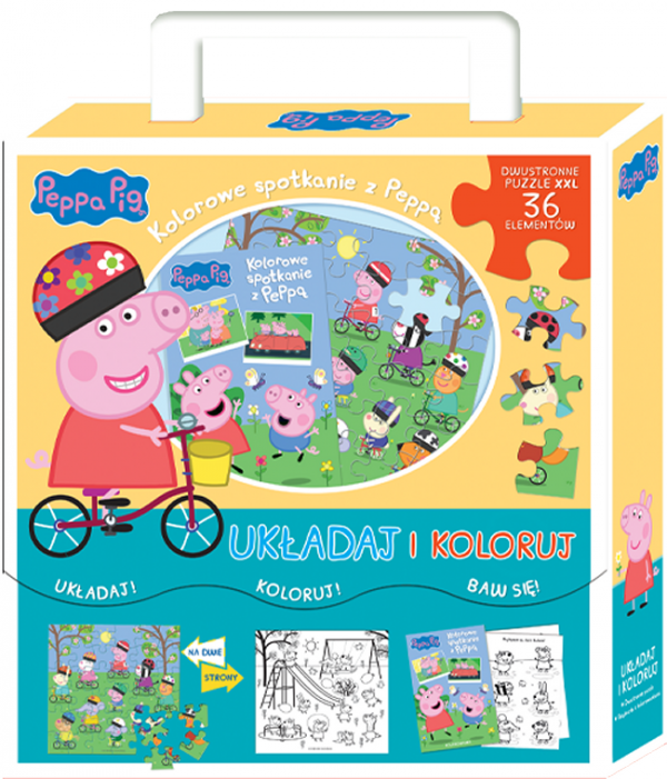 Świnka Peppa Układaj i koloruj Kolorowe spotkanie z Peppą