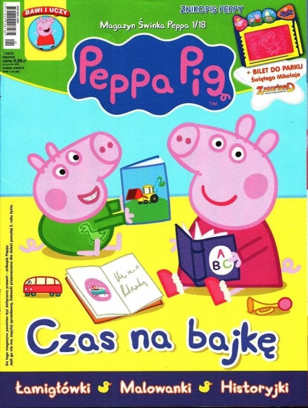 Świnka Peppa magazyn 1/2018 Czas na bajkę + znikopis Peppy