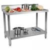 Stół roboczy - 120 x 60 cm - stal nierdzewna - rant ROYAL CATERING 10010490 RCAT-120/60-S