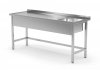 Stół ze zlewem wzmocniony bez półki - komora po prawej stronie 1900 x 600 x 850 mm POLGAST 210196-P 210196-P