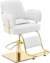Fotel fryzjerski z podnóżkiem - 890-1020 mm - 200 kg - złoty, biały PHYSA PHYSA OSSETT WHITE 10040624 4062859180117