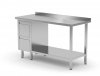 Stół przyścienny szafka z dwiema szufladami i półką - szuflady po lewej stronie 800 x 700 x 850 mm POLGAST 125087-L 125087-L