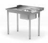 Stół załadowczy do zmywarek ze zlewm bez półki - lewy 1300 x 760 x 850 mm POLGAST 248137-760-L 248137-760-L