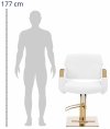 Fotel fryzjerski z podnóżkiem - 470 - 630 mm - 200 kg - biały / złoty Physa 10040761 PHYSA PENRYN WHITE & GOLD