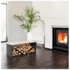 Stojak na drewno - z ławką - 20/30 kg - 104 x 35 x 41 cm - stal/drewno - czarny Hillvert 10090642 HI-FWR-015