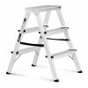 Drabina schodkowa - 2 x 3 stopnie - aluminium - wysokość 64,9 cm MSW 10061650 MSW_AK23E