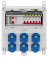  Rozdzielnica elektryczna - 6 gniazd Schuko - wyłącznik różnicowoprądowy - 6 wyłączników instalacyjnych  MSW 10062621 MSW-WPD-6V