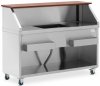  Mobilna stacja barmańska - komora na lód i uchwyt na butelkę - lada 150 cm o wyglądzie drewna - Royal Catering 10013322 RCMBS-150