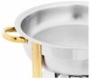  Podgrzewacz do potraw - okrągły - złote akcenty - 4,5 l - 1 pojemnik na paliwo - składane nóżki - Royal Catering 10013028 RCCD-RT17_4.5LG