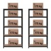 Regały magazynowe - 90 x 40 x 180 cm - 5 x 175 kg - szary łupkowy - 2 szt. MSW 10061975 MSW-STSH-22
