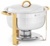 Podgrzewacz do potraw - okrągły - złote akcenty - 4,5 l - 1 pojemnik na paliwo - Royal Catering 10013030 RCCD-RT17_5LG