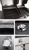GRILL 2W1, GAZOWY + WĘGLOWY, STAL NIERDZEWNA, 8,2KW YATO YG-20030 