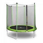 Trampolina ogrodowa - Ø244 x 180 cm - 80 kg - siatka - czarno-zielona GYMREX 10230230 GR-TR03