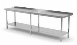 Stół przyścienny z półką 2800 x 700 x 850 mm POLGAST 103287-6 103287-6