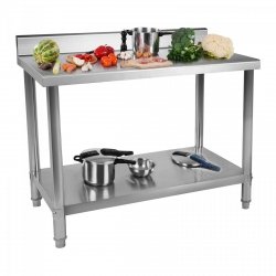 Stół roboczy - stal nierdzewna - 100 x 60 cm - 114 kg - rant ROYAL CATERING 10011595 RCWT-100X60SB