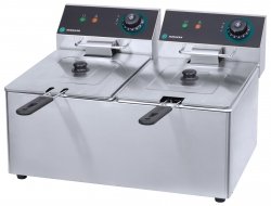 Profesjonalna frytownica 2x4l 4 kW 60°C-200°C Hurakan HKN-FD44N