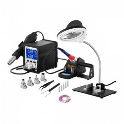 Stacja lutownicza - 70W - 2 x kolba - lampa powiększająca STAMOS 10021073  S-LS-45 S