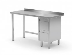 Stół przyścienny szafka z dwiema szufladami - szuflady po prawej stronie 1800 x 700 x 850 mm POLGAST 123187-P 123187-P
