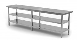 Stół centralny z dwiema półkami 2100 x 800 x 850 mm POLGAST 112218/2-6 112218/2-6