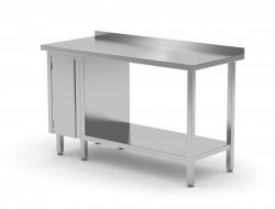 Stół przyścienny szafka z drzwiami na zawiasach i półką - szafka po lewej stronie 1800 x 700 x 850 mm POLGAST 126187-L 126187-L