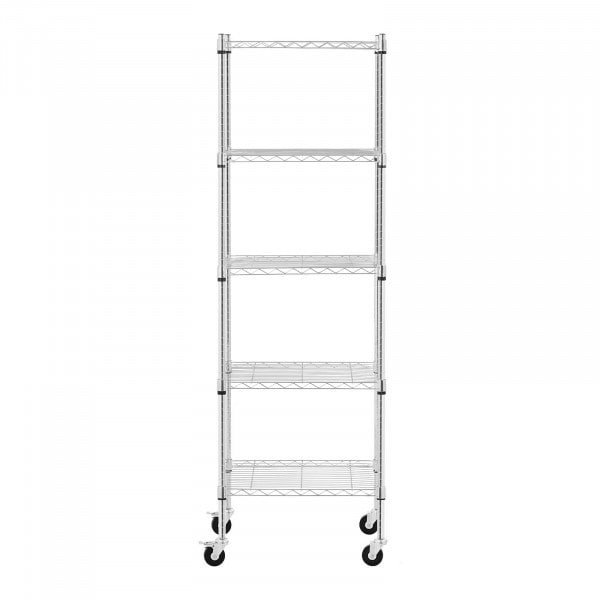 Regał metalowy - 60 x 45 x 186 cm - 50 kg - 4 kółka - Royal Catering ROYAL CATERING 10012532 RCMR-1800P50