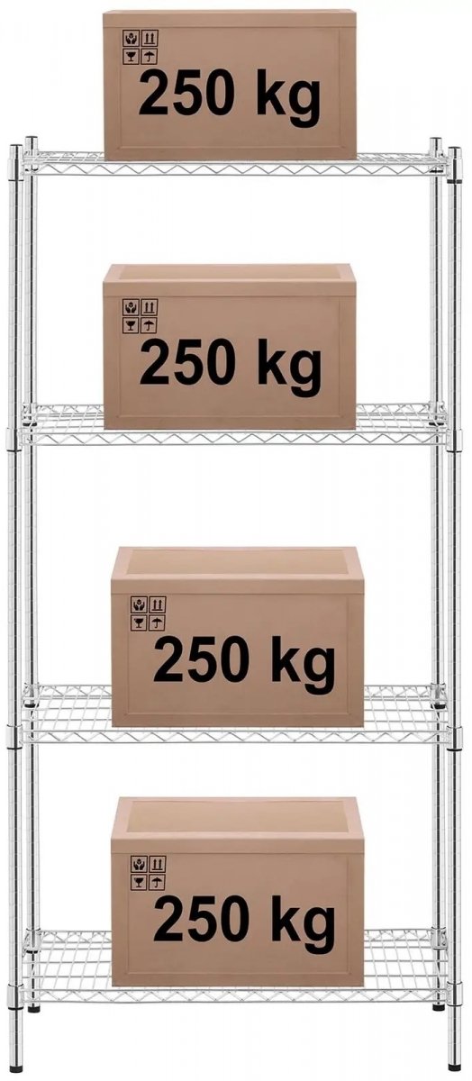 Regał metalowy - druciany - 900 x 450 x 1800 mm Royal Catering 10011857 RCMR-1800P47