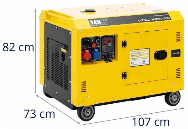  Agregat prądotwórczy Diesel - 7220 / 8500 W - 30 l - 240/400 V - mobilny - AVR - Euro 5 MSW 10062297 MSW-AVR 8500S MAX EURO5
