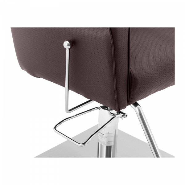 Fotel fryzjerski z podnóżkiem - 1020 - 1170 mm - 200 kg - brązowy, srebrny Physa 10040614 PHYSA HEDON BROWN