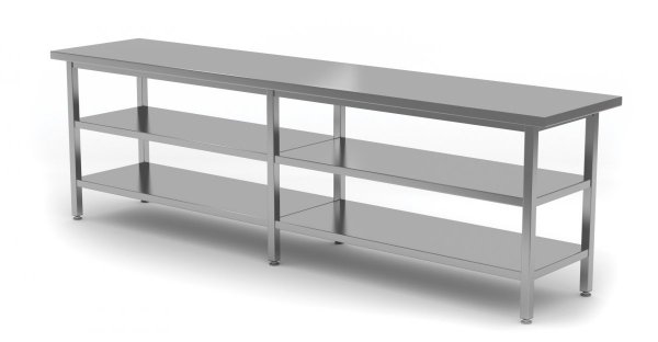 Stół centralny z dwiema półkami 2200 x 800 x 850 mm POLGAST 112228/2-6 112228/2-6