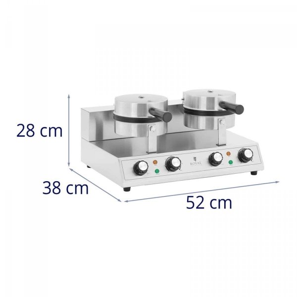 Podwójna gofrownica - kształt serca - 2 x 1000 W ROYAL CATERING 10012899 RCWM-2000-2S