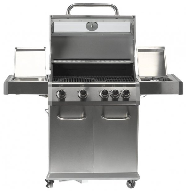 GRILL GAZOWY 4+1 STAL NIERDZEWNA 14,2KW, Z SZYBĄ YATO YG-20003