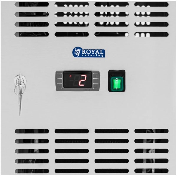 Stół chłodniczy na kółkach - 280 l - 1 komora / 2 szuflada - 136 x 70 cm - klasa B - stal nierdzewna - Royal Catering  10013281 RCRB-1D2DR280 4062859257338