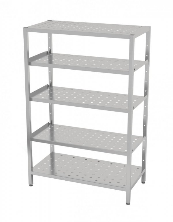 Regał magazynowy, 5 półek perforowanych 700 x 400 x 1800 mm POLGAST 345074 345074