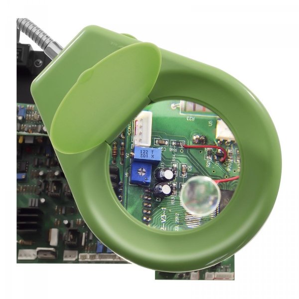 Lampa z lupą - 5 / 10-krotne powiększenie - zielona STAMOS 10020143 S-LP-4G
