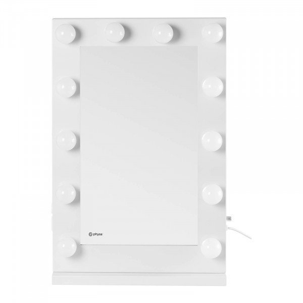 Lustro do makijażu - LED - 78 x 50 cm - 12 żarówek LED PHYSA 10040364 PHY-CM-11 WHITE