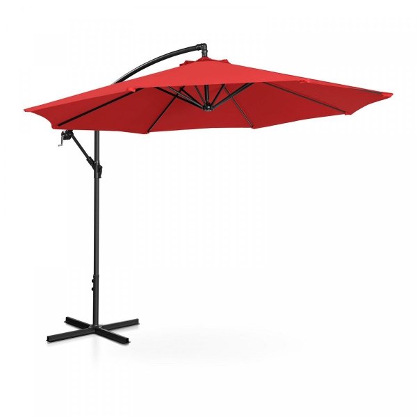 Parasol ogrodowy wiszący - czerwony - okrągły - Ø300 cm - uchylny UNIPRODO 10250555 UNI_UMBRELLA_R300RE_N