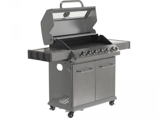GRILL GAZOWY 6+1 STAL NIERDZEWNA 20,5KW, Z SZYBĄ YATO YG-20016