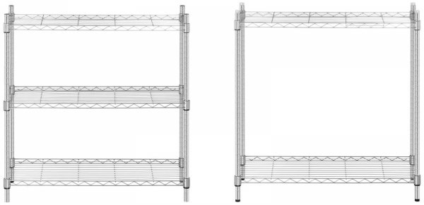 Regał metalowy - druciany - 350 x 900 x 1800 mm - szary ROYAL CATERING 10011224 RCMR-1800P25 