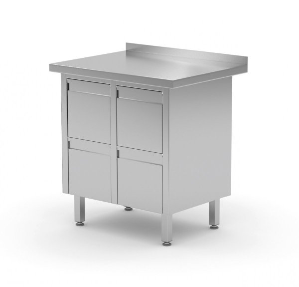 Stół przyścienny z czterema szufladami 830 x 600 x 850 mm POLGAST 121086-4 121086-4